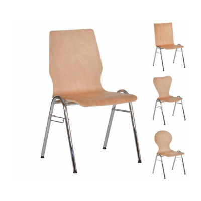 Schalenstuhl TONIC 1, ungepolstert oder mit Polsterung, Gestell Chrom