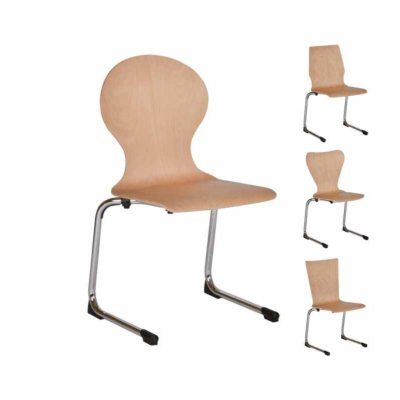 Schalenstuhl TONIC 4, ungepolstert oder mit Polsterung, Gestell Chrom