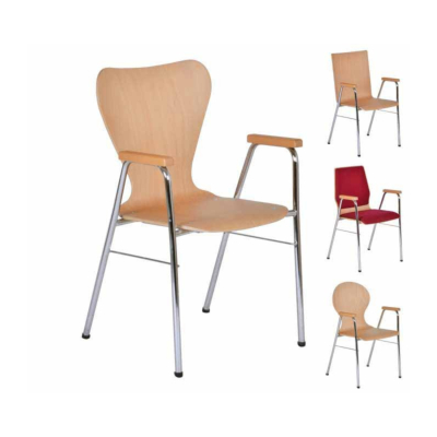 Schalenstuhl TONIC 6, ungepolstert oder mit Polsterung, Gestell Chrom