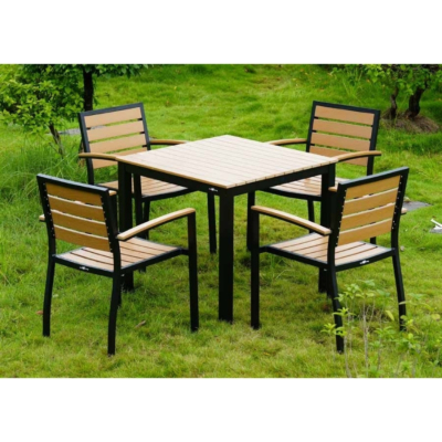 Outdoorset Izola 2, 1 x Tisch 80 x 80 cm, 4 x Terrassenstuhl Izola mit Armlehnen