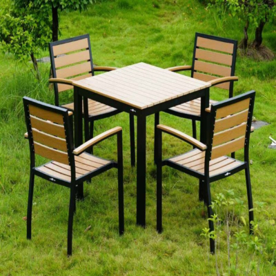 Outdoorset Izola 2, 1 x Tisch 80 x 80 cm, 4 x Terrassenstuhl Izola mit Armlehnen