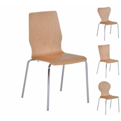 Schalenstuhl TONIC 2, ungepolstert oder mit Polsterung, Gestell Chrom