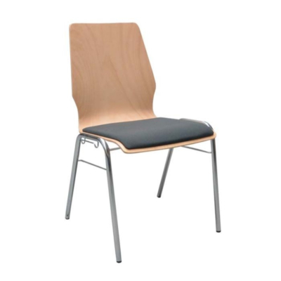 Stapelstuhl Domo, Sitz gepolstert