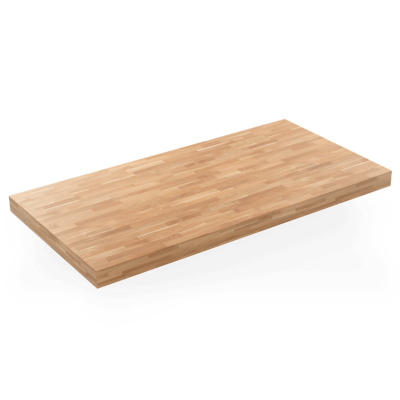 Massivholz-Tischplatten Buche, eckig, Randaufdoppelung auf 60 mm