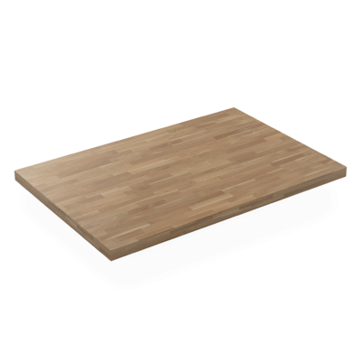 Massivholz-Tischplatten Eiche, eckig, Randaufdoppelung auf 36 mm