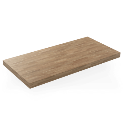 Massivholz-Tischplatten Eiche, eckig, Randaufdoppelung auf 60 mm